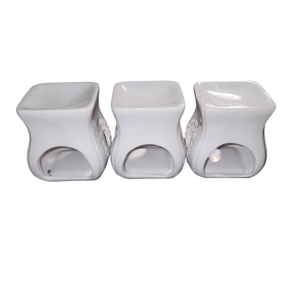 Set of 3 white tea light wax melt Essential oil Aromatherapy burner - Picture 2 of 6